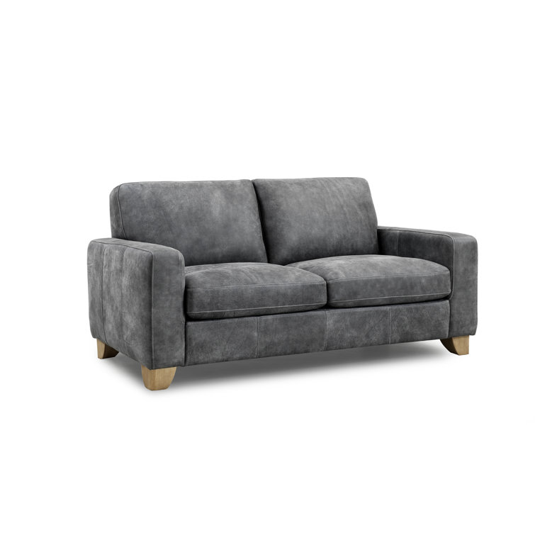 Ebern Designs Ingelbert 2 Seater Sofa, Explorer Sanded Charcoal in Top